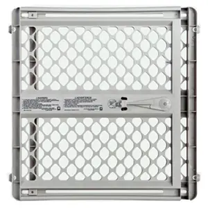 North States 8625 Plastic Pet Gate- Light Gray