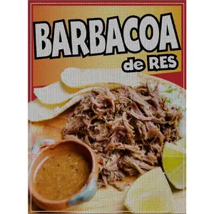 Barbacoa de Res PERFORATED Window Graphic Decal Sticker Perforated Vinyl Mexican Food