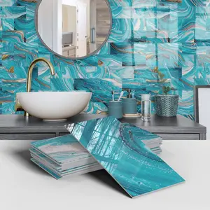 Foam Wall Tile Stickers (16pcs/32pcs), Peelable Pet Tiles, Backsplash Waterproof Decorative Paper, Home Wall Wallpaper, 4x8 Inches, Adhesive Stickers