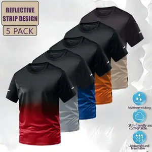 Men’s gradient short-sleeve T-shirt and shorts set; suitable for gifts, Halloween, and Christmas; summer casual athletic quick-dry outfit ideal for basketball, running, fitness, and outdoor activities; versatile for multiple settings and everyday wear.