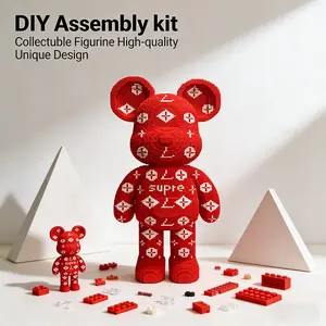 Hongyun Bear 3D Puzzle Building Blocks Decoration, Bookshelf Home Office Cabinet Decor, Party Living Room TV Stand Display Gift