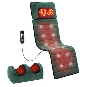 Full Body Vibrating Heated Massage Mat with 10 Motors, 9 Custom Speed Levels, Detachable Polyester Pad, Neck Relief, Youth Use, Adjustable Speeds, for Home/Office Relaxation During Long Work Hours, Adjust Speeds,summervibes