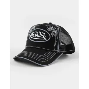 2026 VON DUTCH  Mens Biker Trucker Hat, Black Combo