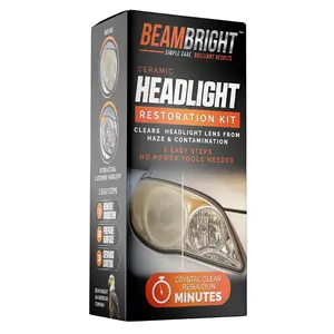 BEAM BRIGHT Ceramic Headlight Restoration Kit – Car Headlights Cleaner & Restorer for Cloudy, Yellowed Headlights - with UV Protection for Durable Clarity & Shine - No Power Tools Needed