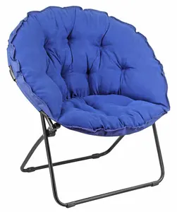 Zenithen Round Foldable Padded Dish/Saucer Chair For Game, Bed, or Living Room