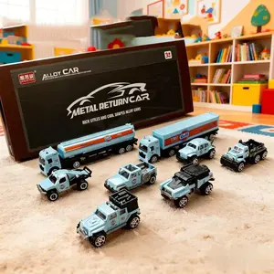 Bay Alloy Car Transport Model Toy, Inertia Racing Gift Box Set, Children Holiday Boys' Festival Present, Kids Play Vehicle