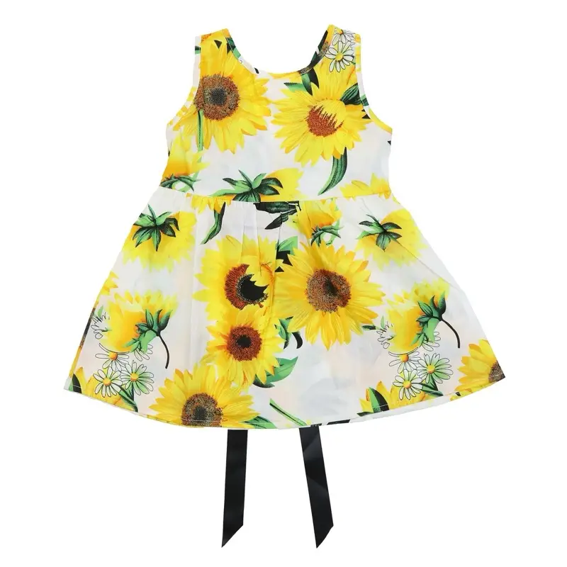 L.W. Clothing Company Girls Dress Casual Summer Spring Dress Tie Back Cotton Sundress Summerdresses