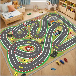 39"x59"  Rug Play Mat Soft & Non-Slip  Rugs City Map Play MatCar Rugs for    Race Track for Classroom Rug,Play Learn and Have Fun Safely