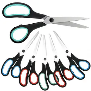 LMMAKE 3pcs All-Purpose Scissors (8.5in), Durable 2.5mm Stainless Steel, 100,000+ Cuts, 6 Times Longer Durability, Comfort-Grip, Right/Left-Handed Use, Ideal for Office Stationery, Home Crafts, Bathrooms