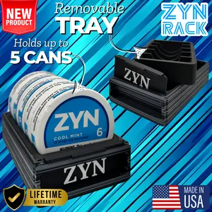 ZLYD Zyn RACK Tactical Slate Can Chiller Rack - Organized Storage Solution with Removable Tray, Custom Nameplate, and Durable Design