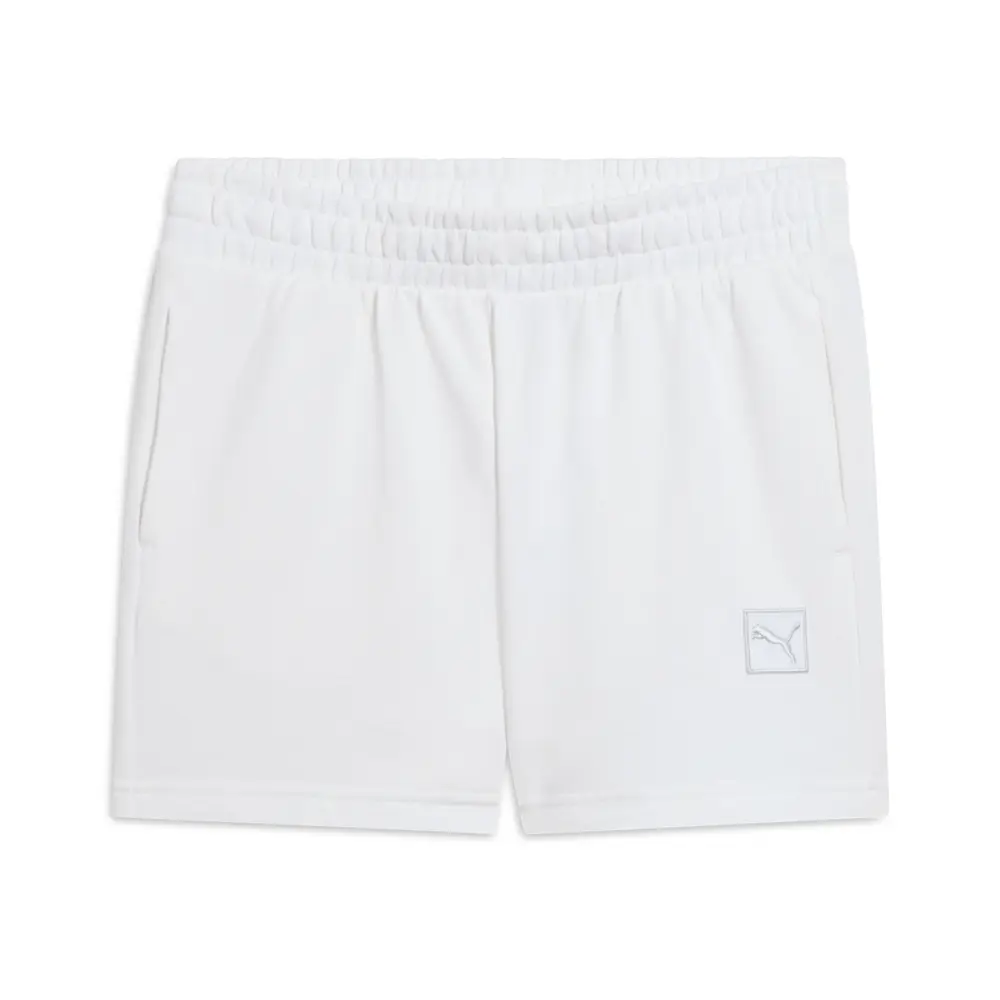 PUMA Womens Essential Elevated Mid-Rise 5 Inch Shorts Casual Bottoms Casual - White
