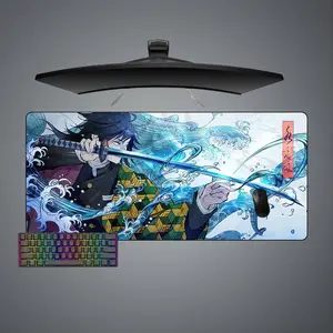 Demon Slayer Wave Desk Mat, Aesthetic Anime Gaming Pad, Japanese Manga Art Desk Mat, Large Otaku Workspace Decor, Creative Home Office Setup Gift