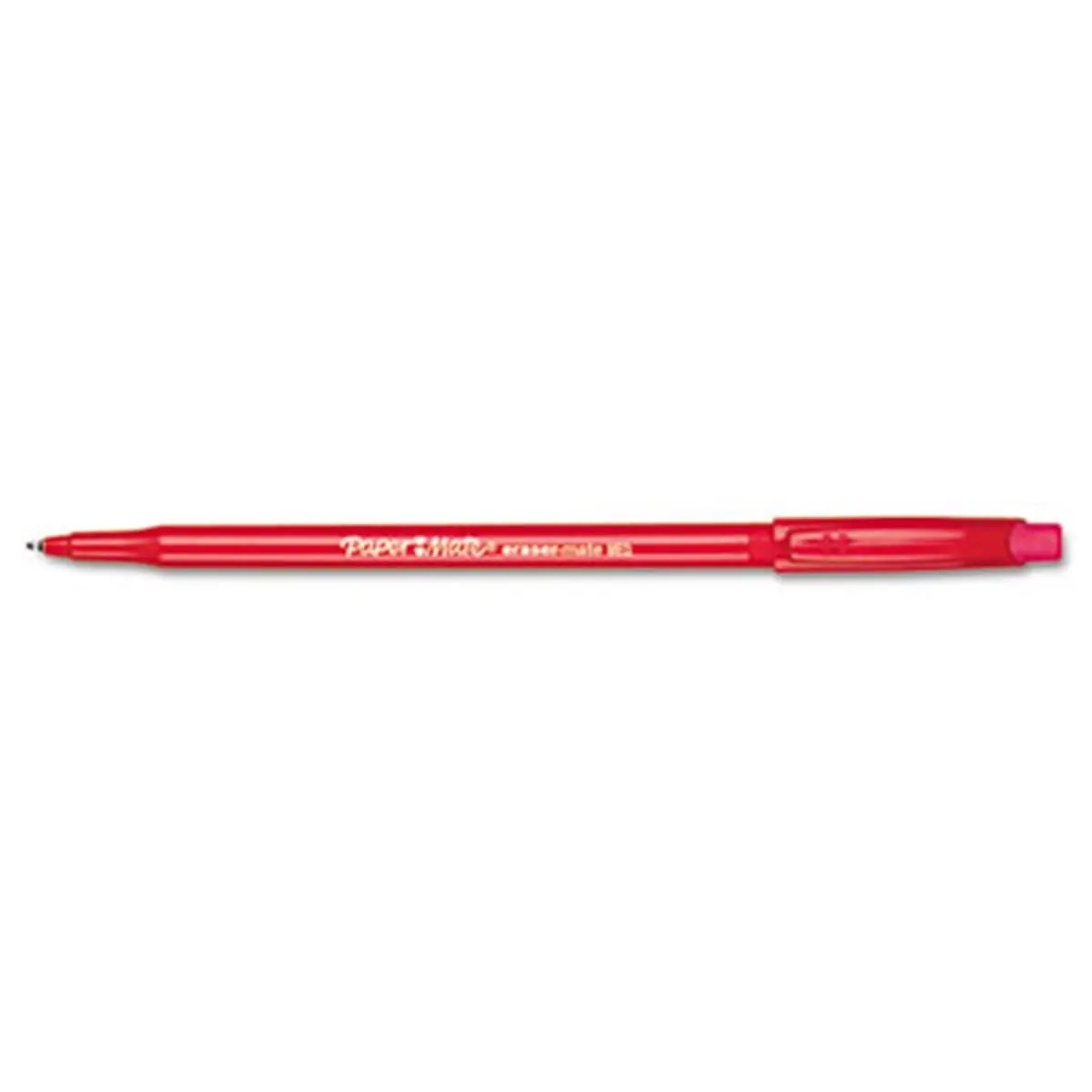 Paper Mate Eraser Mate Erasable Ballpoint Stick Pen - Red Ink, Medium Point, 12-Count Stationery, Pressurized Ink, Fix Mistakes Like a Pencil for DIY Woodwork Enthusiasts