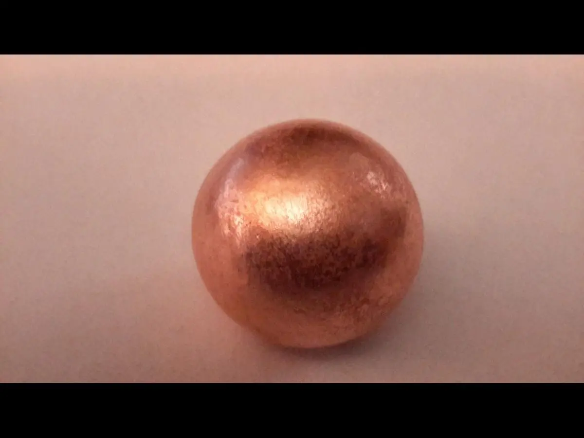 1 1/8" (28mm) Copper Sphere - Brushed Finish - Made from Michigan Native Copper