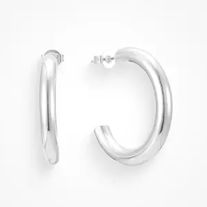 EVRY JEWELS Gold or Silver Plated Women's Hypoallergenic Manhattan Hoops