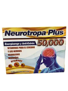 Neurotropas Plus 50,000 Oral Dietary Healthcare Supplement - B1+B6+B12 Vitamins for Brain, Nerves, Neuralgia, Energy & Stress Relief - 10 x 15mL Vials 10-in-1 formula antioxidant vitamin Growth Support