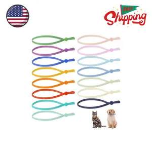 75pcs Stretchy Puppy Collars for Litter Colored Whelping Identification Bands 4 Inches - 15 Colors