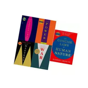 Robert Greene The Concise 5 Books Set high Quality (The Concise 48 Laws Of Power, The Concise Laws of Human Nature, The Concise Mastery, The Concise Art of Seduction & The Concise 33 Strategies Of War)