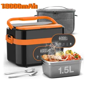 Adult Radio Frequency Heated Lunch Box, 6.3 Cups Capacity（1.5L）, Smart Timer Self-Heating, Portable Food Warmer, Detachable Divider, Ideal for Work and Outdoor Activities