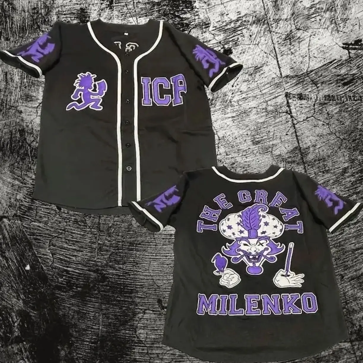 ICP Juggalo Baseball Jersey - Black with Purple Milenko Baseball Jersey - Insane Clown Posse Pefect Fit Unisex, Gift For Fan, Gift For Him, Her