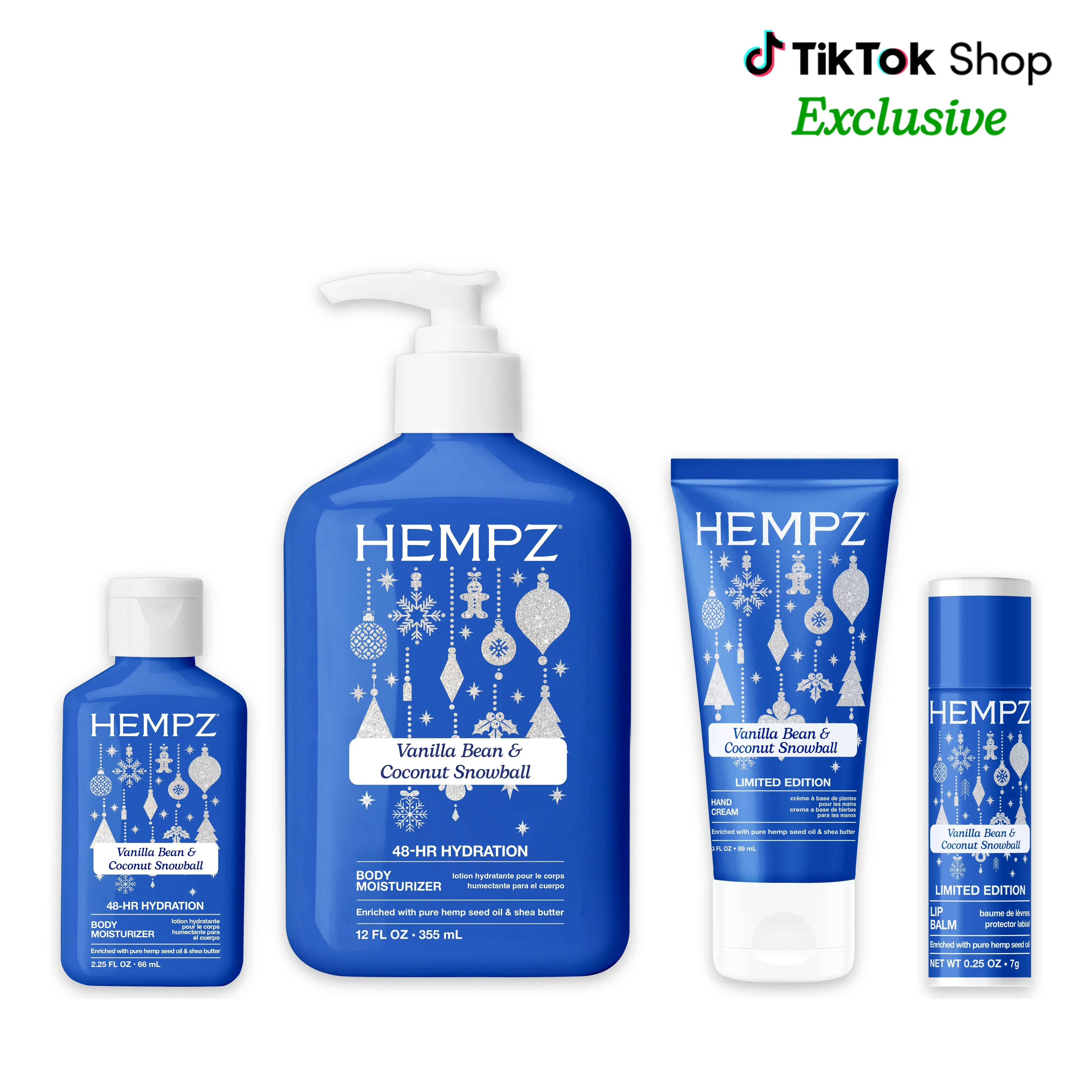 Hempz Exclusive Vanilla Bean & Coconut Snowball Moisturizing Bundle