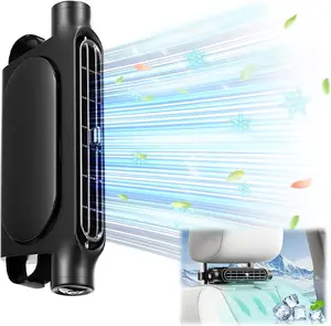 Mini Car Seat Back Cooling Fan – Portable 3‑Speed Silent Headrest Fan for Car, SUV, RV, Truck, Office, Kids – Stay Cool on The Road (Black)