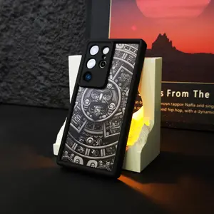 Aztec Calendar Pattern Phone Case, TPU Decorative Phone Protector Cover, Phone Accessories For SAMSUNG GALAXY S22 S23 S24 S25 ULTRA PLUS Series 117-12