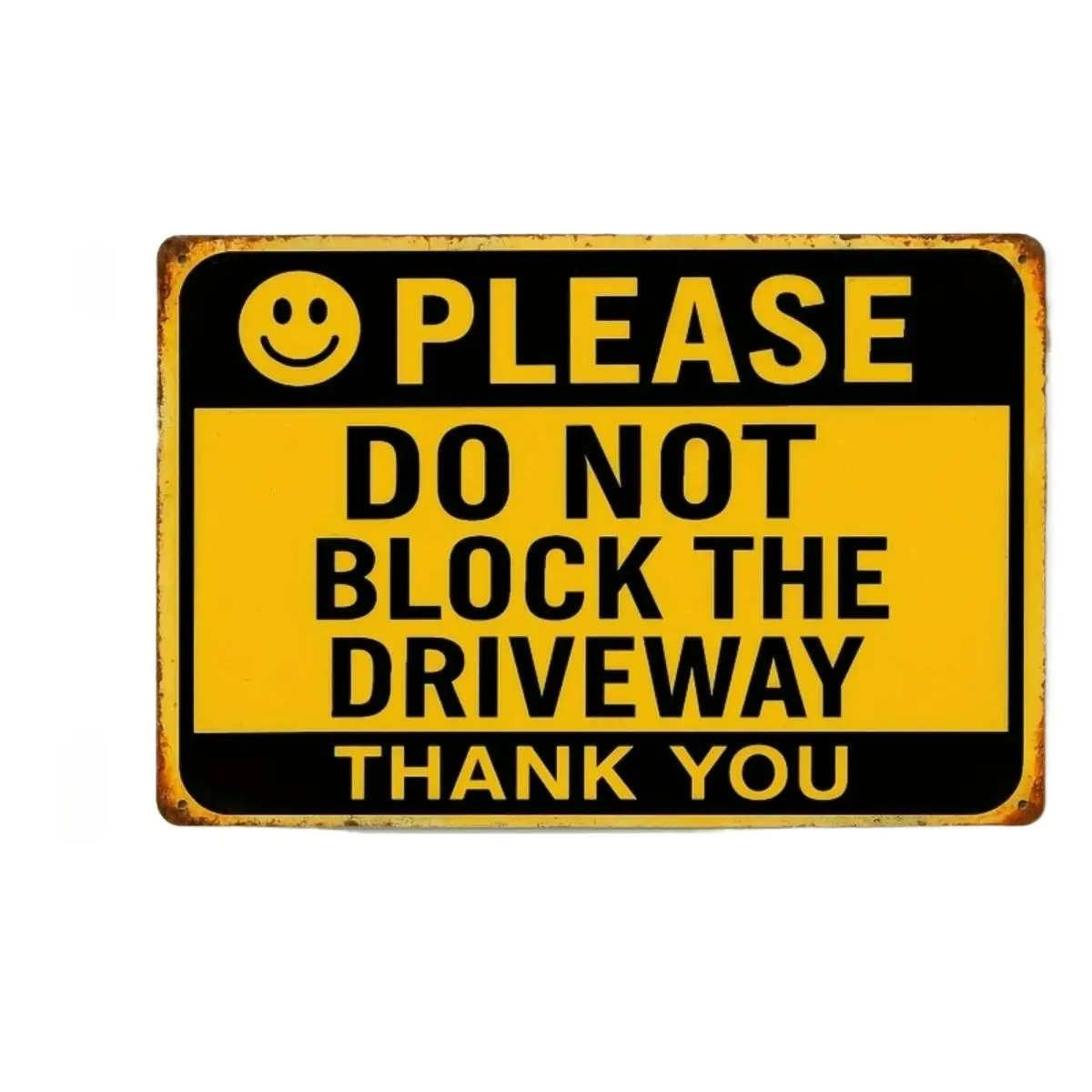 "Please Do Not Block The Driveway Aluminum Sign, 8×12 in, Home Parking Lot-Farm Wall Decor Gate Metal Plaque for Home Supplies"