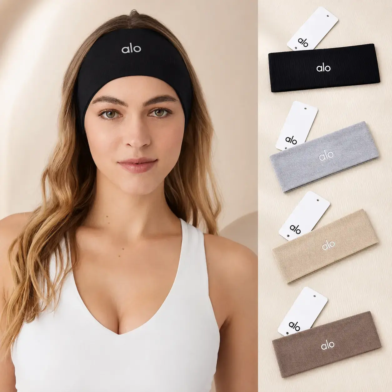 Women’s Wide Ribbed Sports Headband – Soft Stretch Hair Band for Yoga, Running, Fitness and Everyday Wear