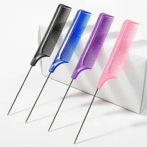 1pc[Anti-Static Hair Comb Barber] Professional Pointed Tail Hair Comb Anti-Static Hair Dye Brush Barber Steel Needle Comb Salon Barber Hairdressing Grooming Comb Accessories