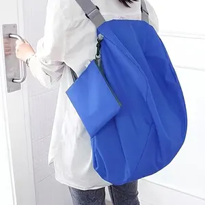 2-Piece versatile folding storage bag set, Oxford cloth, sports style, women's shoulder bag/handbag, travel, shopping, fitness - hand/dry cleaning, red, bright pink, blue, green optional