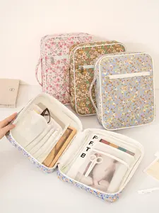 1pc Large Size Women's Bible Cover, Quilted Cute Bow Pattern Bible Case, Spacious Portable Dust-Proof Book Sleeve, Floral Pattern Bible Storage Bag, With Quilted Handle, Zipper Pocket, Essential For Bible Study, Teacher's Day Gift, Back To School Gift, Cu