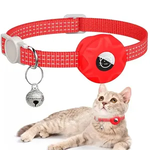 Collar (Tracker) - Apple AirTag Cat Collar,Air Tag Pet Collar with airtag Holder and Bell Reflective GPS Kitten Collar for Girl Boy Cats gatos pet accessory night safety cat collar dog chain