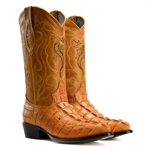Men's Western Boots CAIMAN J Toe Cowboy & Rodeo Boots in Genuine Leather