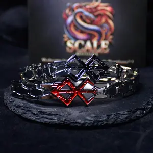 Berserk Metal Bracelet Symbol of Sacrifice • Unisex Stainless Steel Wristband for Anime Lovers• Dark Aesthetic Jewelry  • Couples Bracelet