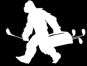 bigfoot golf clubs golfer home decor car truck laptop vinyl decal sticker 5"