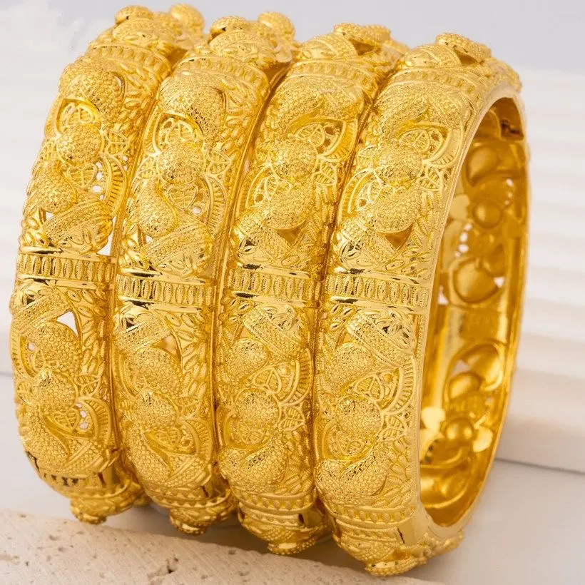 Women's Luxury Dragon Phoenix Gold-Plated Bangle Set - Oriental Wedding Costume Jewelry, gifts for women,womens gifts,accessories for women,bracelets for women