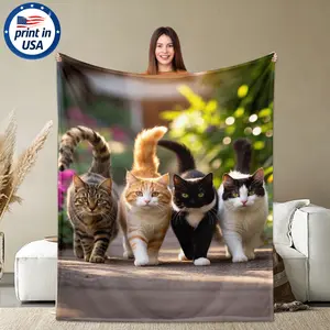 Snuggly Cats Flannel Throw Blanket 280GSM Ultra Plush Soft Cozy Warm Cuddle Blanket for Cat Lovers Couples Close Friends Wonderful Gift for Sofa Bed Dorm Travel Camping Birthday Christmas Holiday Time