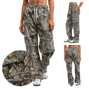 Women's Camouflage Wide-Leg Pants, Sweatpants Comfortable, Streetwear Wide Leg Design with Rear Pockets, Gift For Her, Gift For Him
