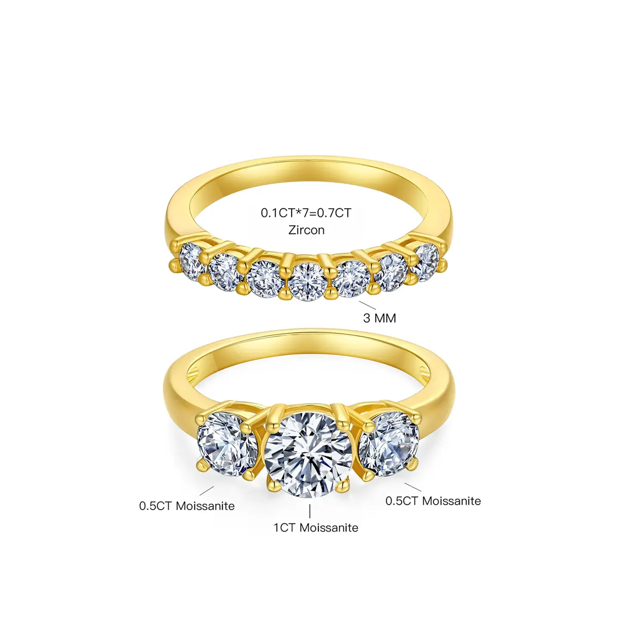 Golden Set-(0.5ct+1ct+0.5ct)