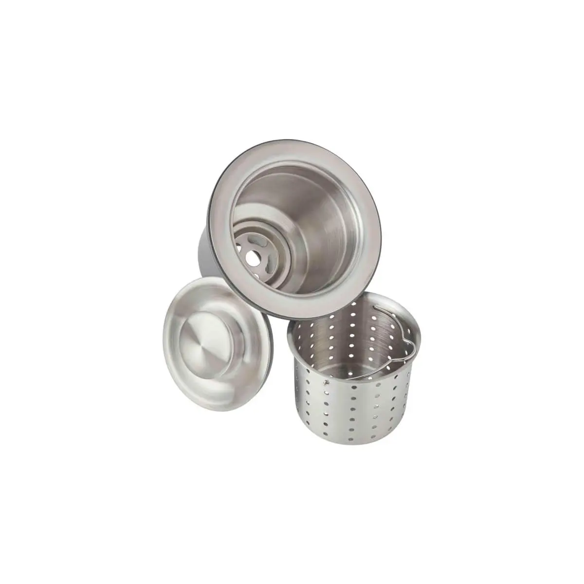 Elkay LKDD Traditional Round Stainless Steel Kitchen Utensil Strainer with Removable Basket, 3.5 in. Cover, 4.5 in. Diameter Stopper for Household Use