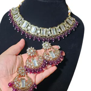 Traditional Indian Pakistani Desi necklace earrings mangtikka set