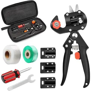 2-in-1 Garden Grafting Tools Pruner Kit, V-Graft Omega-Graft and U-Graft, Plant Branch Vine Fruit Tree Cutting Tool Kits Scissors