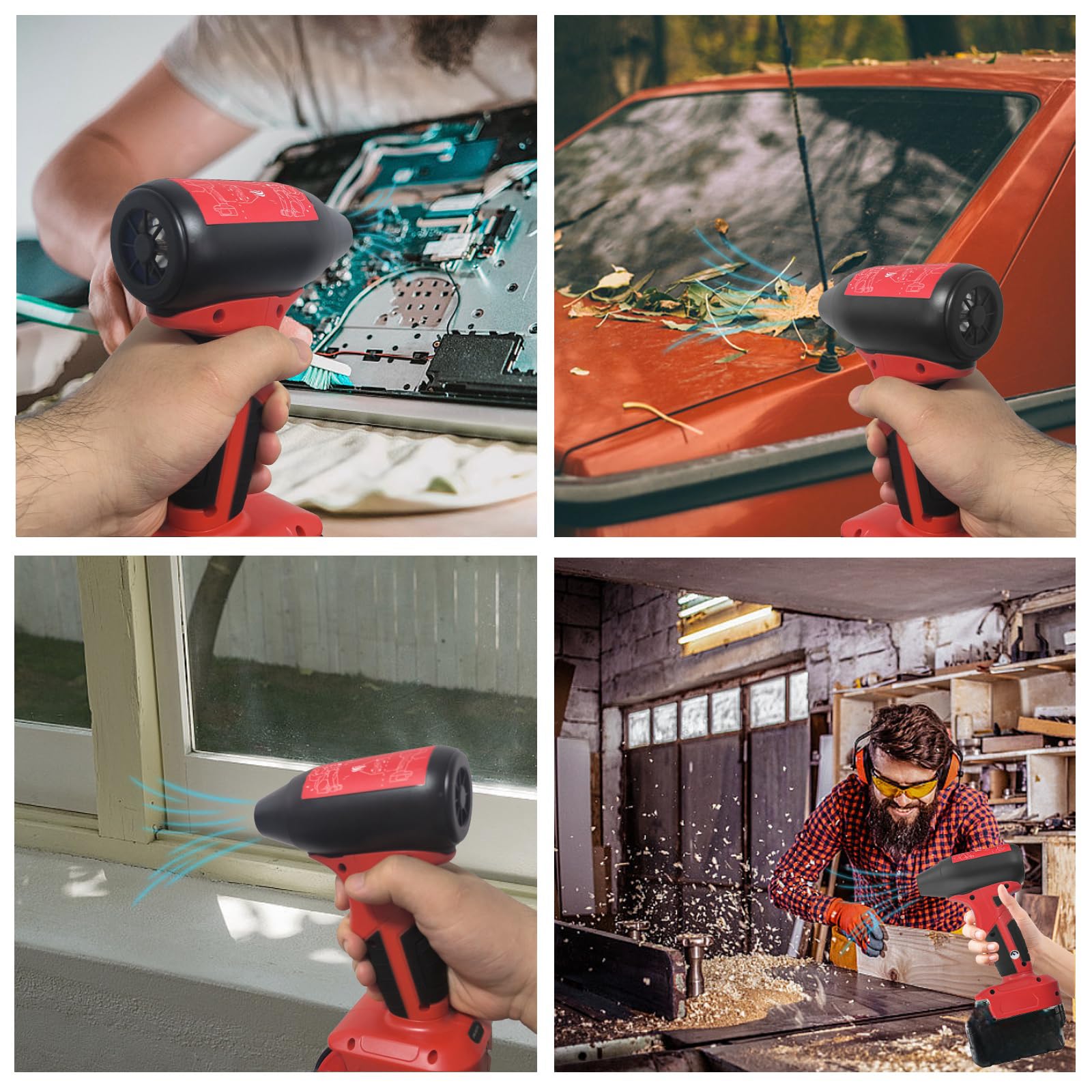 TPDL Cordless Air Blower for Milwaukee M18 18V Battery, 130000RPM Turbo Jet Fan, 4 Adjustable Speeds Portable Handheld Blower for Car Cleaning, Camping, Leaf Blowing (Tool Only, Battery Not Included)