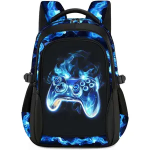 Kids Backpack for Boys - Gamer Boys Backpacks for Kids Teens Elementary Middle School, 17″ Large Capacity Students Bookbag, Perfect for Travel and School
