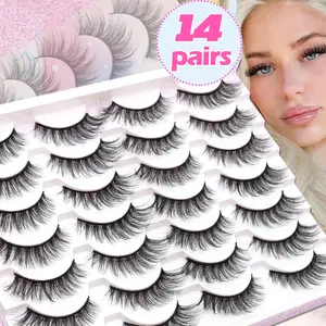 Natural Look False Eyelashes, Fluffy Soft Dramatic 3D Fake Fur Multi-Layer Mascara, Short Dense Long Soft False Lashes, Wedding Party Daily Use, Fluffy And Soft