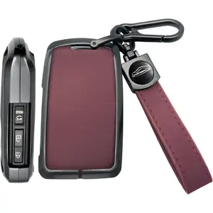 for Mazda Key Fob Cover with leather zinc alloy keychains,Full Cover Key Case for Mazda 3,6,CX-5 CX-9 CX-30 CX-50/70