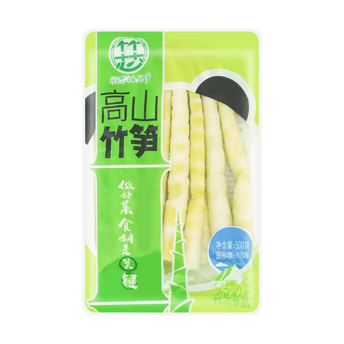 ZHUXIN High Mountain Bamboo Shoots - Tender Bamboo Tips for Hot Pot & Grilling, 500g