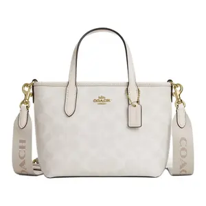 COACH City 15 Mini Tote Bag with Detachable Strap in White Synthetic Leather for Women