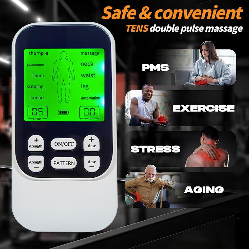 Mini Fitness Pulse Device 10-Mode Rechargeable Body Relaxinging Unit with 4 Electrode Pads for Pain Relief & Muscle Stimulation
